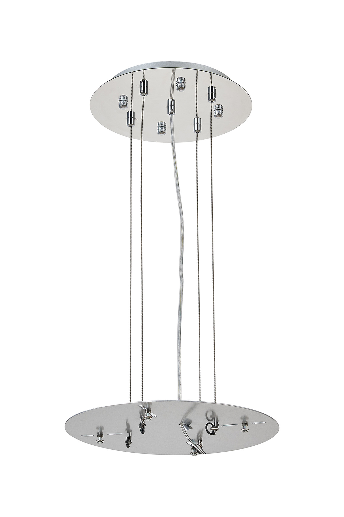 D0932CH/SI  Lowan 310mm, 3m Suspension Plate c/w Power Cable To Lower Flush Fittings, Polished Chrome/Silver Max Load 40kg (ONLY TESTED FOR OUR RANGE OF PRODUCTS)